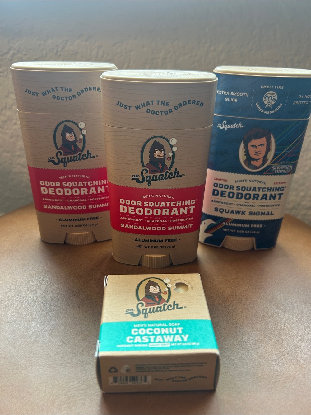 Lot of Dr. Squatch 3 deodorant and bar soap